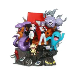 PokeMon Rocket Team Shuttle Galaxy Kogoro Musashi Meow Meow Anime Gk Handmade Doll Statue Large Decoration Collection Model